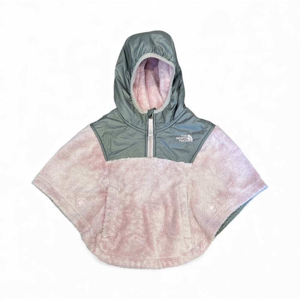 The North Face Girls Pink & Gray Fleece Hooded Poncho - Size 2T - Very Cozy!